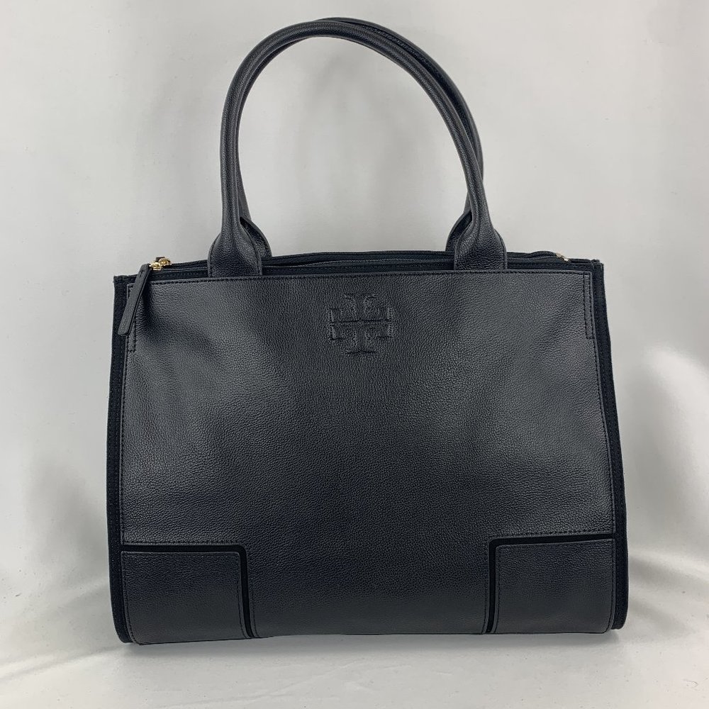 Tory Burch Black Leather Tote Shoulder Bag